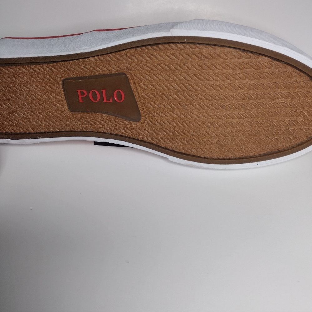 RALPH LAUREN POLO Red Coral Comfort Memory Foam Canvas Fabric Shoes - Picture 8 of 8